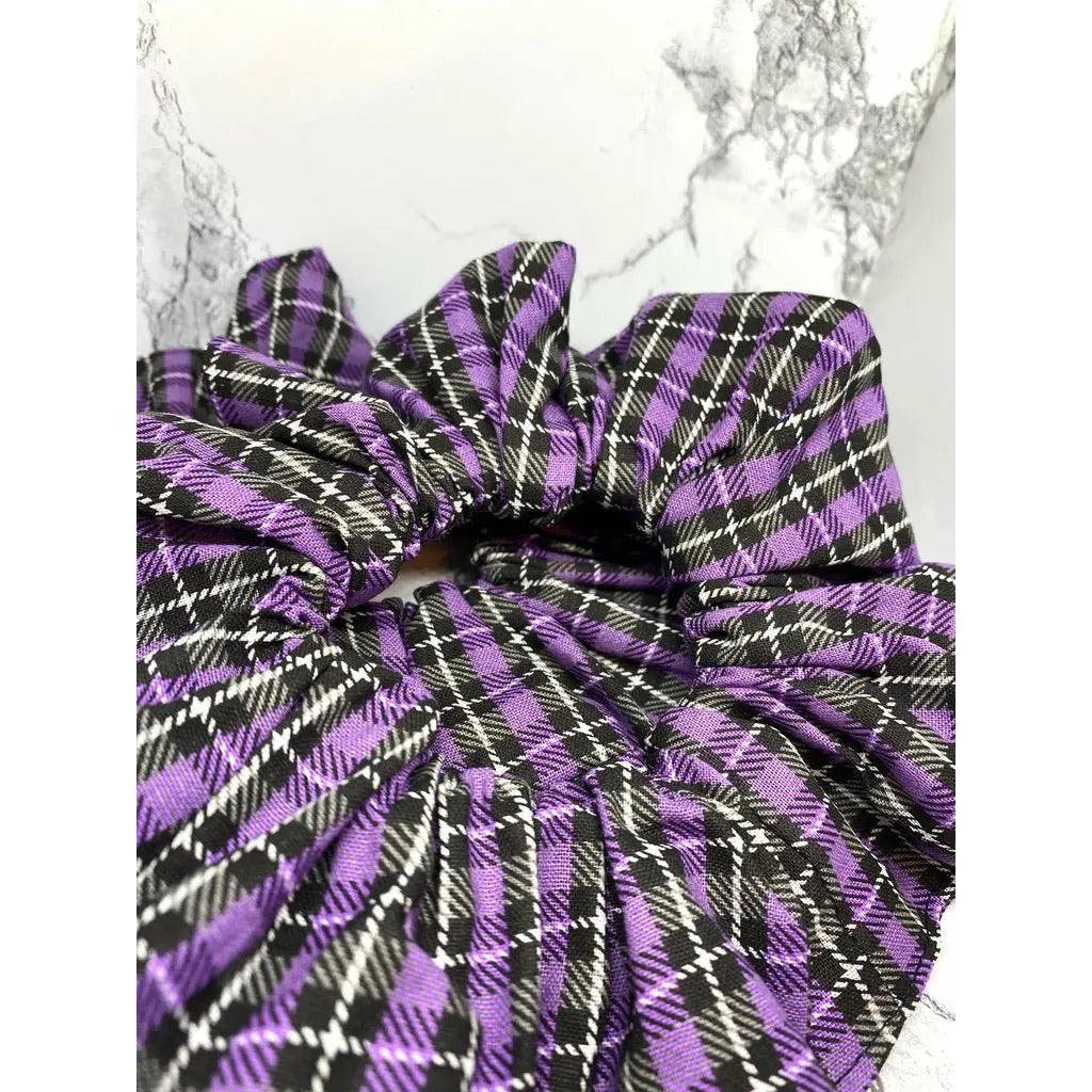 Purple Plaid Halloween Scrunch Enchanted Scrunch