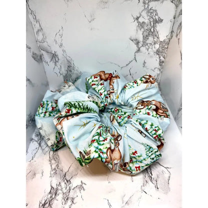 Blue Reindeer Christmas Scrunchie Enchanted Scrunch