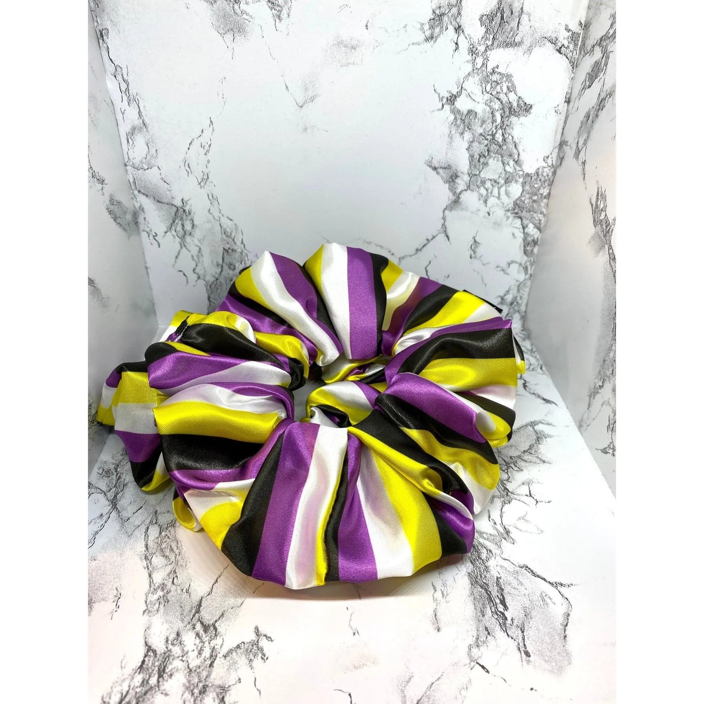 Non Binary Pride Flag Silk Scrunchie enchantedscrunch