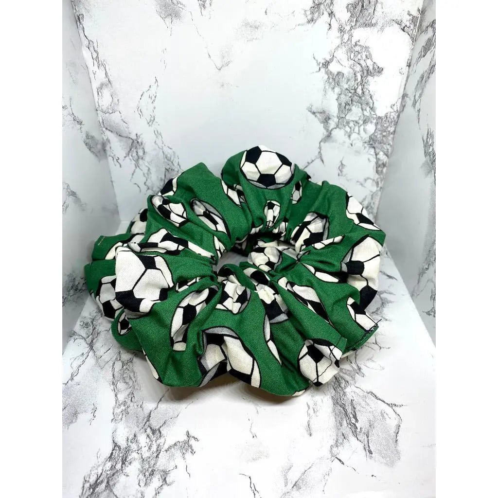 Green Soccer Sports Scrunchie enchantedscrunch