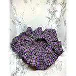 Load image into Gallery viewer, Purple Plaid Halloween Scrunch
