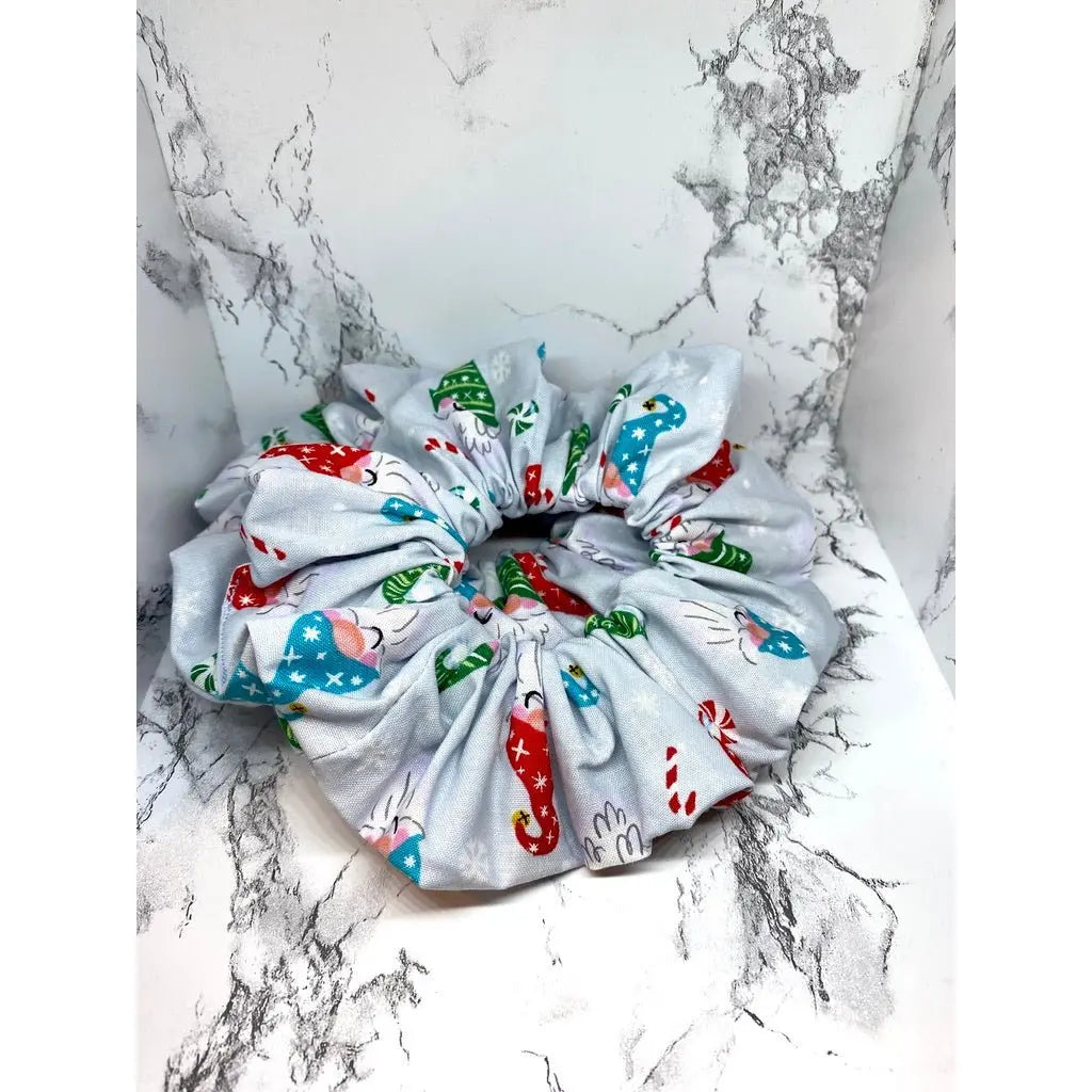 Grey Gnomes Christmas Scrunchie Enchanted Scrunch