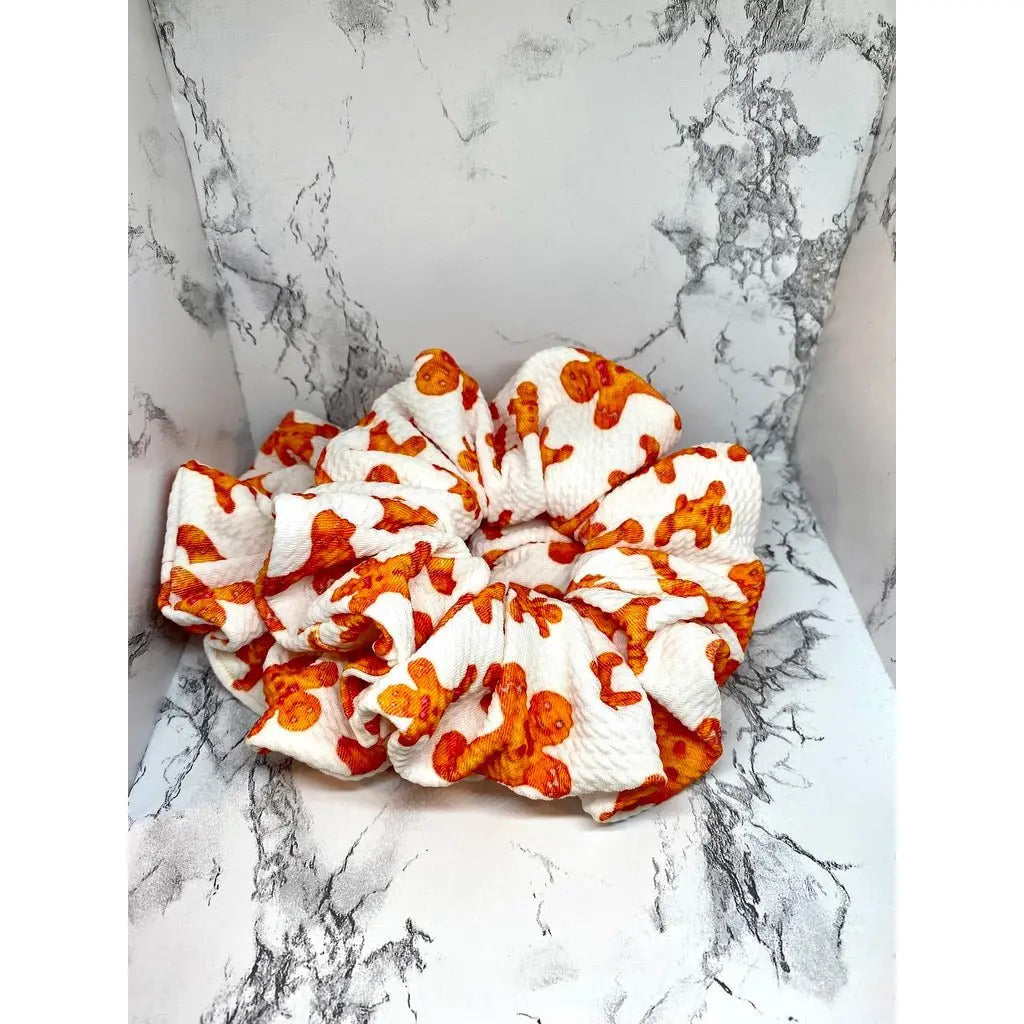 White Gingerbread Christmas Bullet Scrunchie Enchanted Scrunch