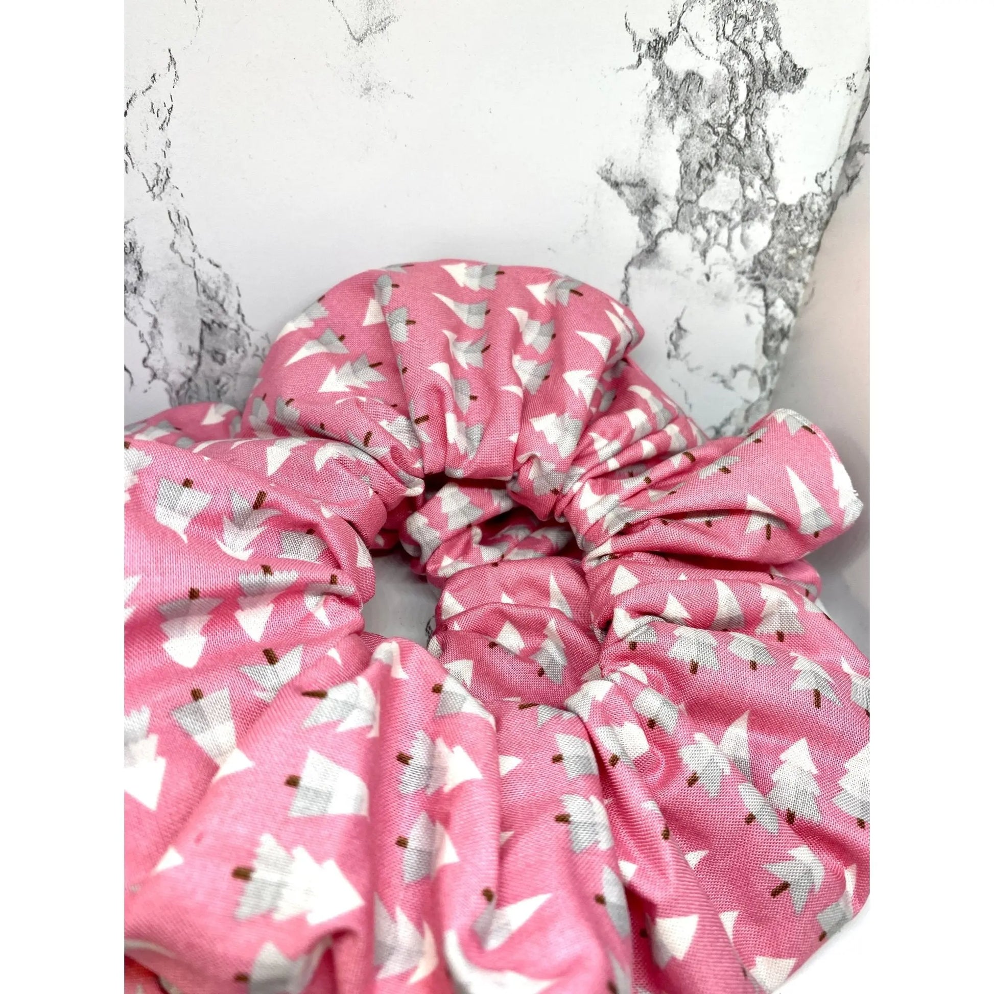 Pink Trees Christmas Scrunchie Enchanted Scrunch