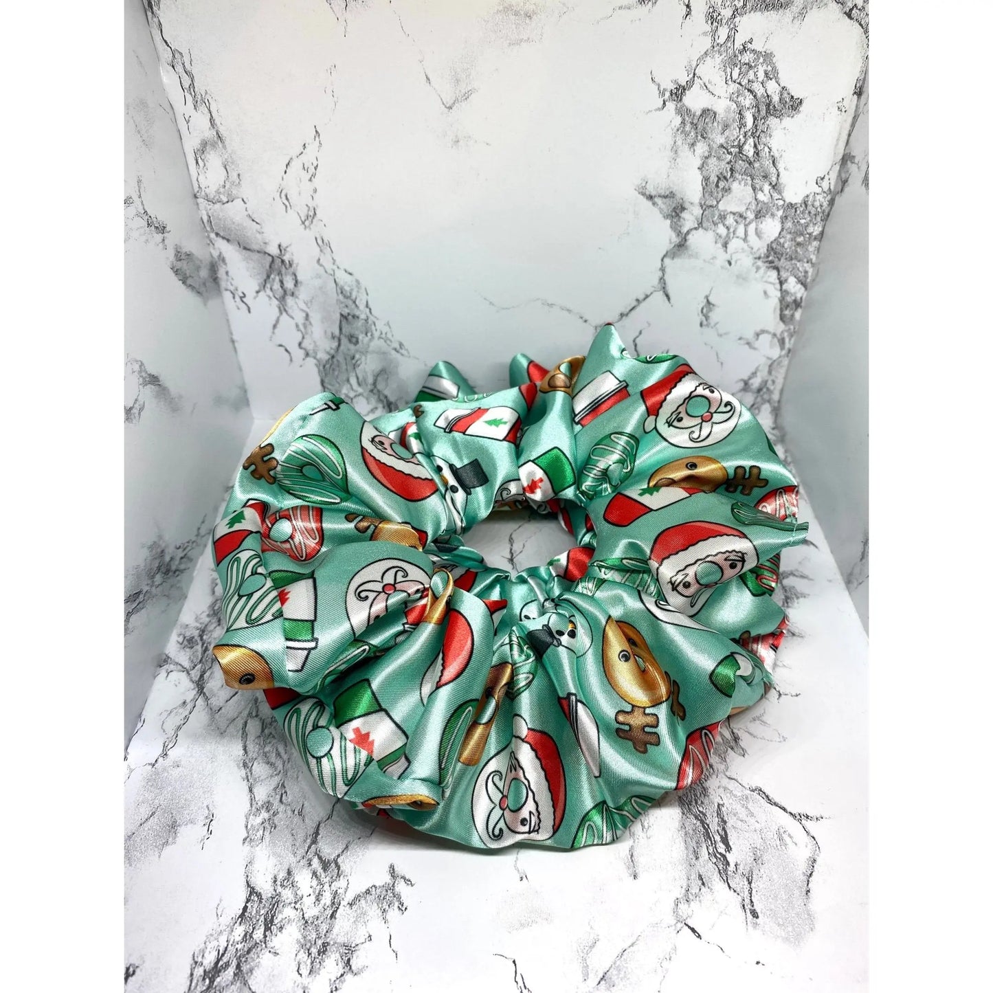 Green Christmas Donuts Silk Scrunchie Enchanted Scrunch