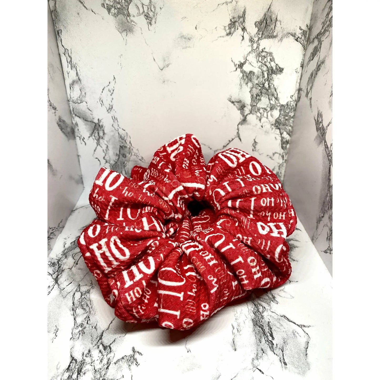 Ho Ho Ho Red Christmas Bullet Scrunchie Enchanted Scrunch