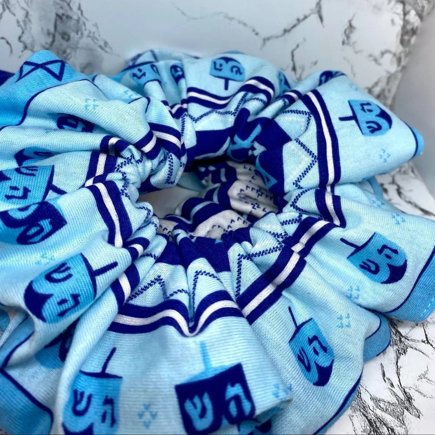 Blue Hanukkah Scrunchie Enchanted Scrunch
