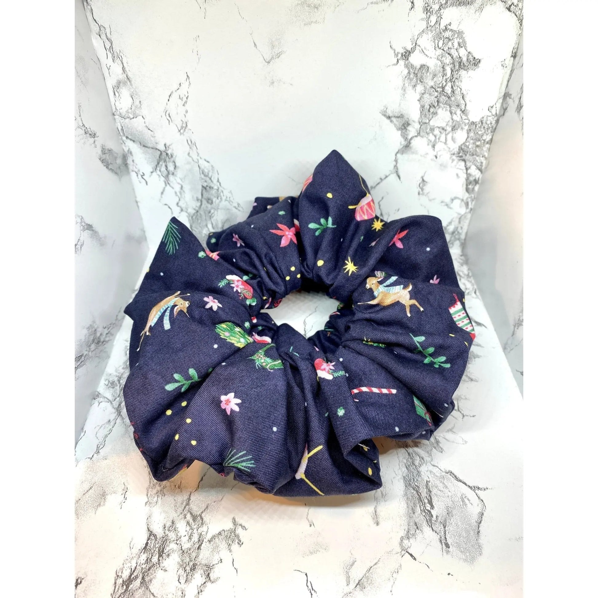 Navy Christmas Toys Scrunchie Enchanted Scrunch