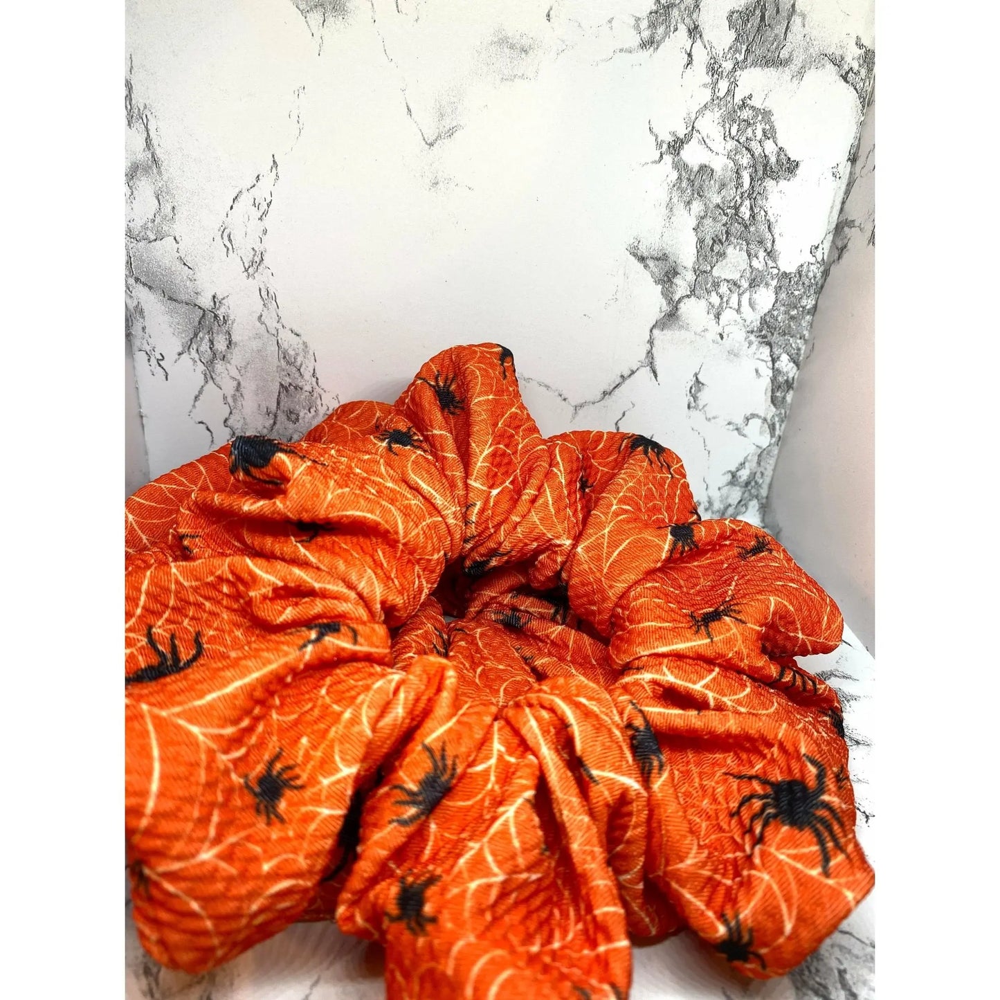 Orange Spiderweb Bullet Halloween Scrunch Enchanted Scrunch