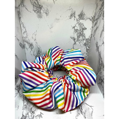 Striped Rainbow Pride Scrunchie
