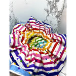 Load image into Gallery viewer, Striped and Dotted Rainbow Scrunchie
