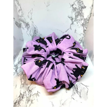 Purple Kitty Cat Halloween Scrunchie Enchanted Scrunch