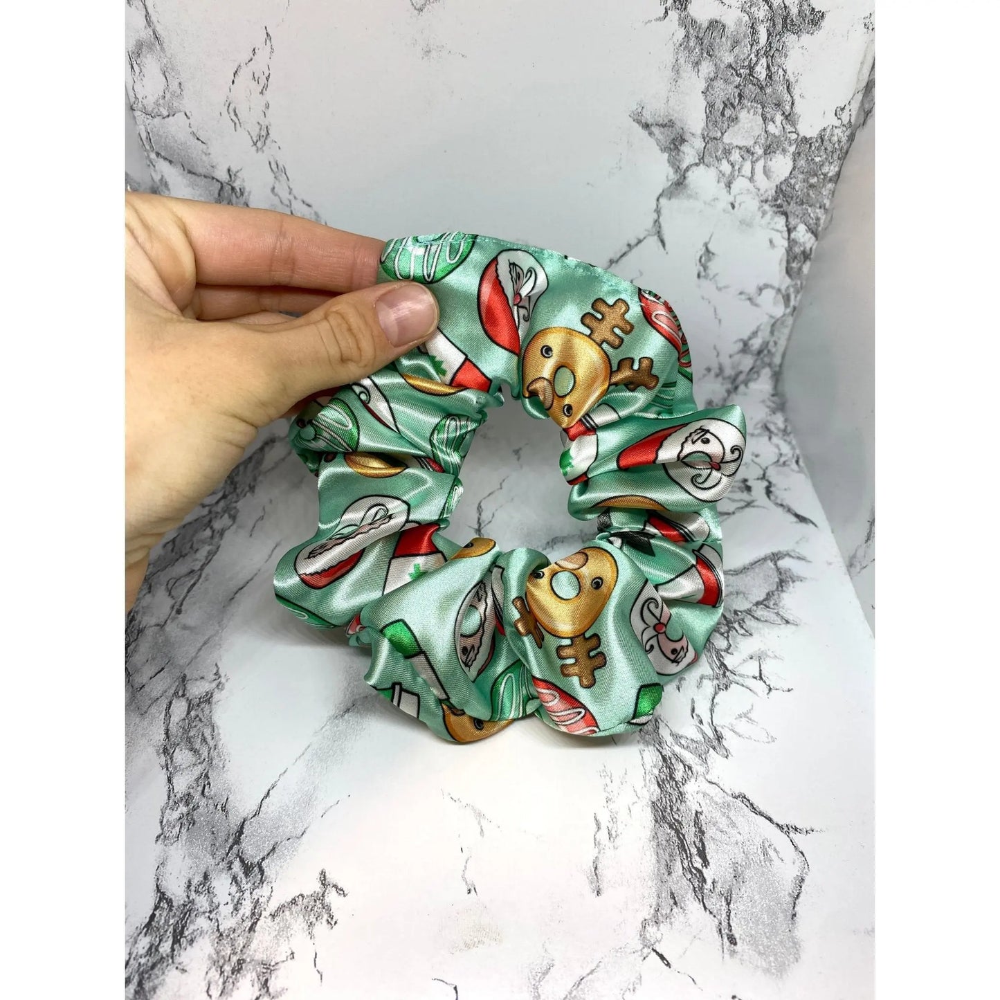 Mini Green Silk Christmas Donuts Scrunch Enchanted Scrunch