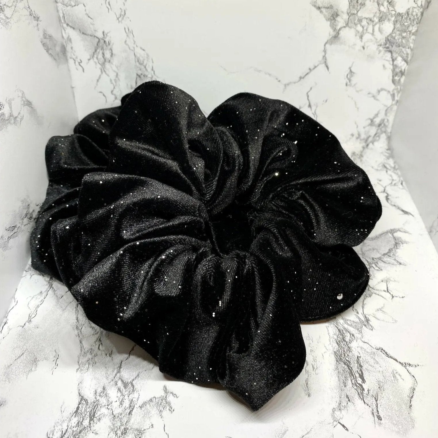 Black Sparkle Velvet Scrunchie Enchanted Scrunch