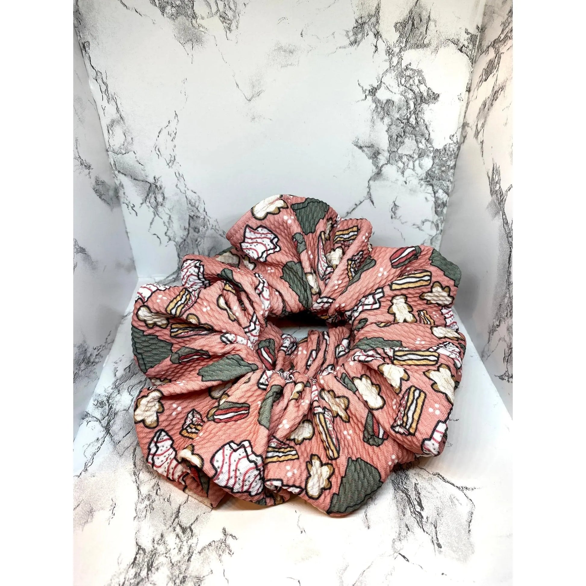 Pink Tree Cakes Christmas Bullet Scrunchie Enchanted Scrunch