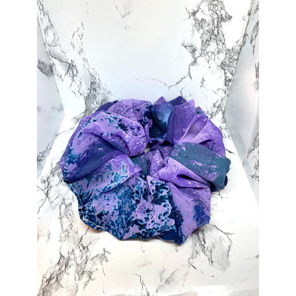Purple Tie Dye Organza Scrunchie