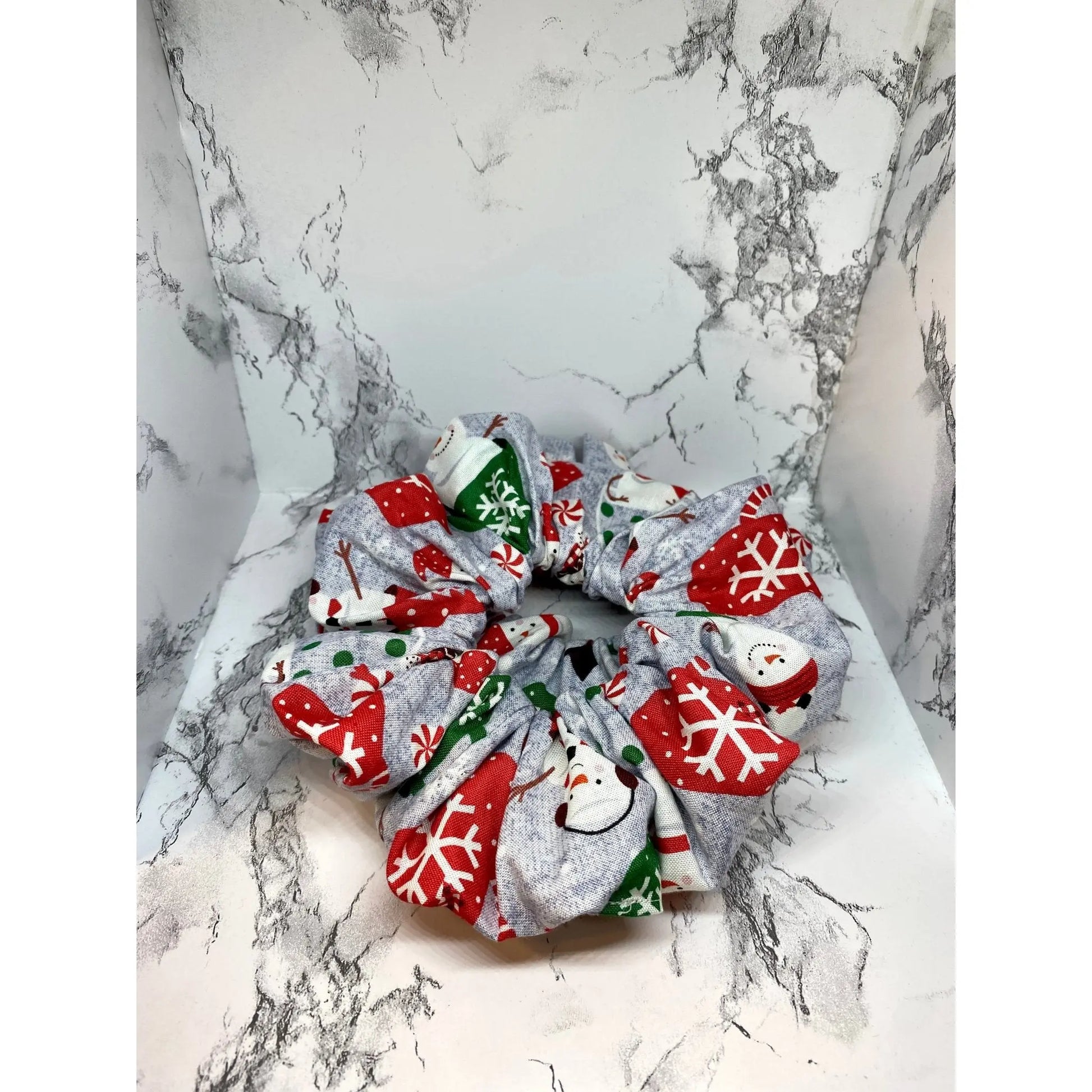 Hot Chocolate Snowman Christmas Scrunchie Enchanted Scrunch