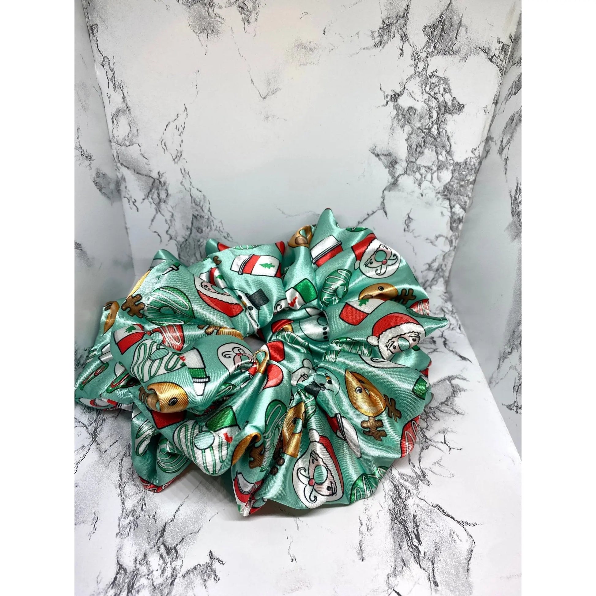 Green Christmas Donuts Silk Scrunchie Enchanted Scrunch