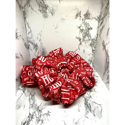 Ho Ho Ho Red Christmas Bullet Scrunchie Enchanted Scrunch