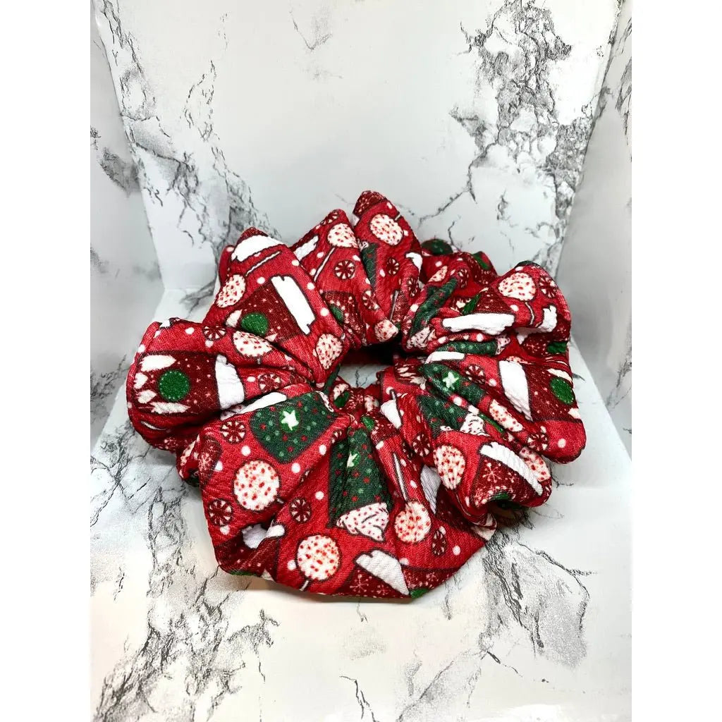 Red Coffee Cup Christmas Bullet Scrunchie Enchanted Scrunch