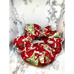 Load image into Gallery viewer, Red Gingerbread House Christmas Scrunchie
