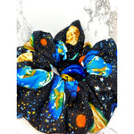 Load image into Gallery viewer, galaxy stars scrunchie planet black hair fashion
