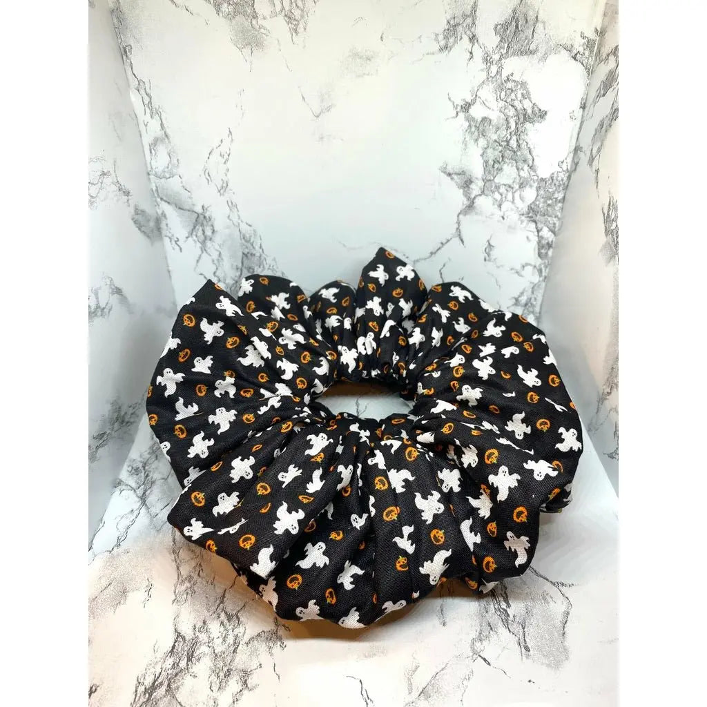 Ghost and Pumpkin Halloween Scrunchie Enchanted Scrunch