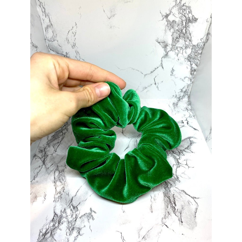 Mini Green Velvet Scrunchie