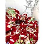 Load image into Gallery viewer, Red Gingerbread House Christmas Scrunchie
