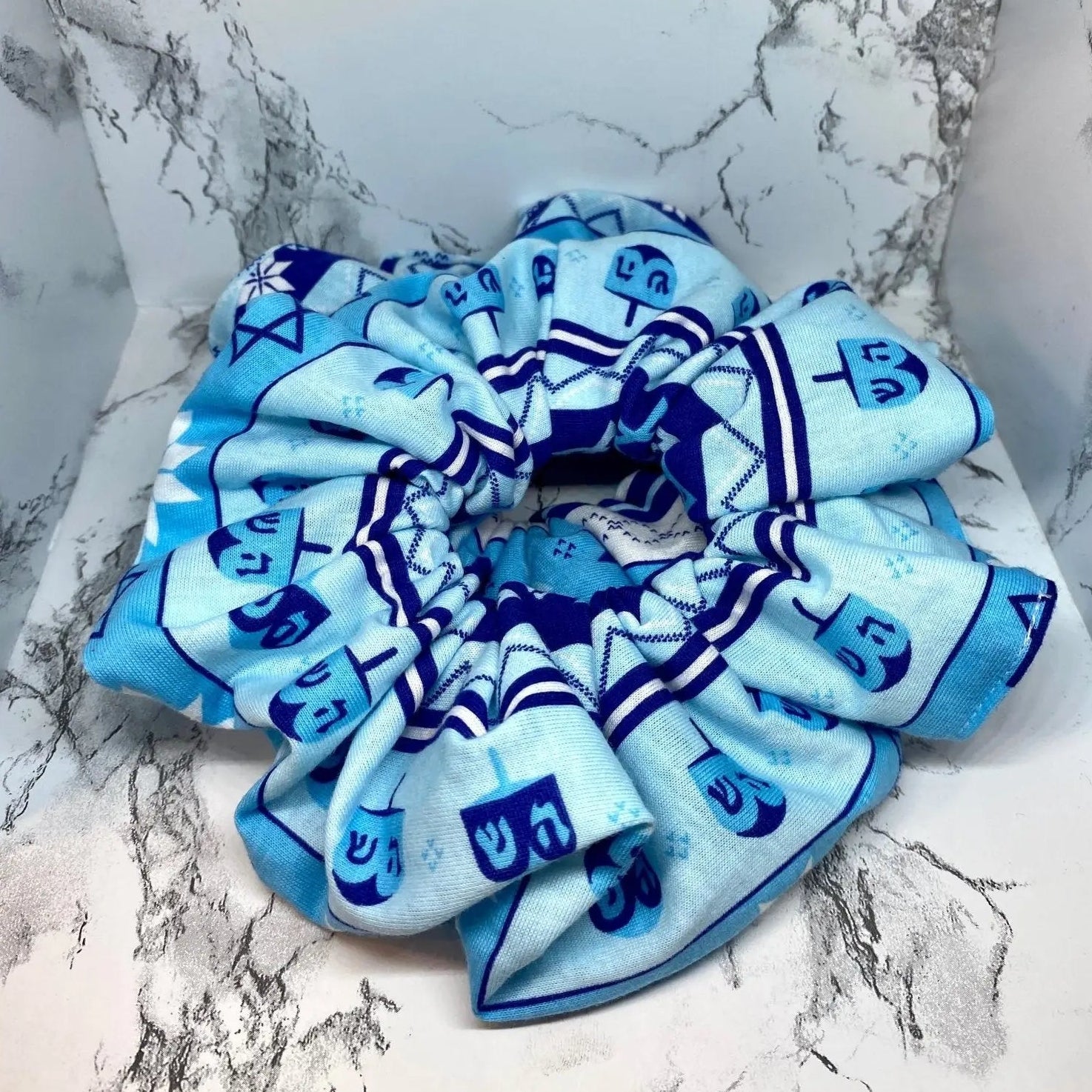 Blue Hanukkah Scrunchie Enchanted Scrunch