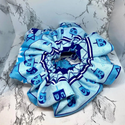 Blue Hanukkah Scrunchie Enchanted Scrunch