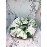 Load image into Gallery viewer, Silver Reindeer and Christmas Trees Scrunchie
