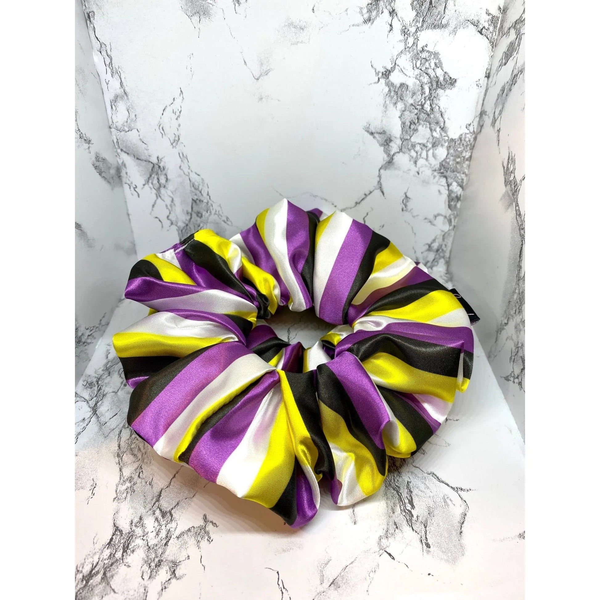 Non Binary Pride Flag Silk Scrunchie enchantedscrunch