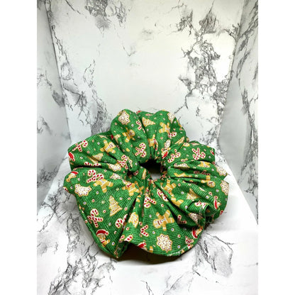 Green Gingerbread Cookies Christmas Scrunchie Enchanted Scrunch