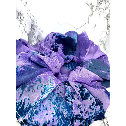 Purple Tie Dye Organza Scrunchie
