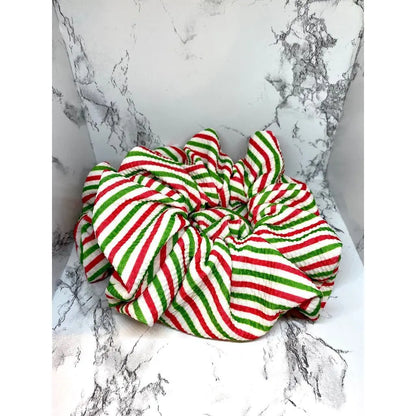 Striped Candy Cane Christmas Bullet Scrunchie Enchanted Scrunch