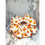 Load image into Gallery viewer, White Candy Corn Halloween Bullet Scrunch
